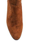 Women's Suede Leather Heeled Boots | Derimod