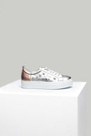 Yıldız Detaylı Gümüş Kadın Deri Sneaker | Derimod