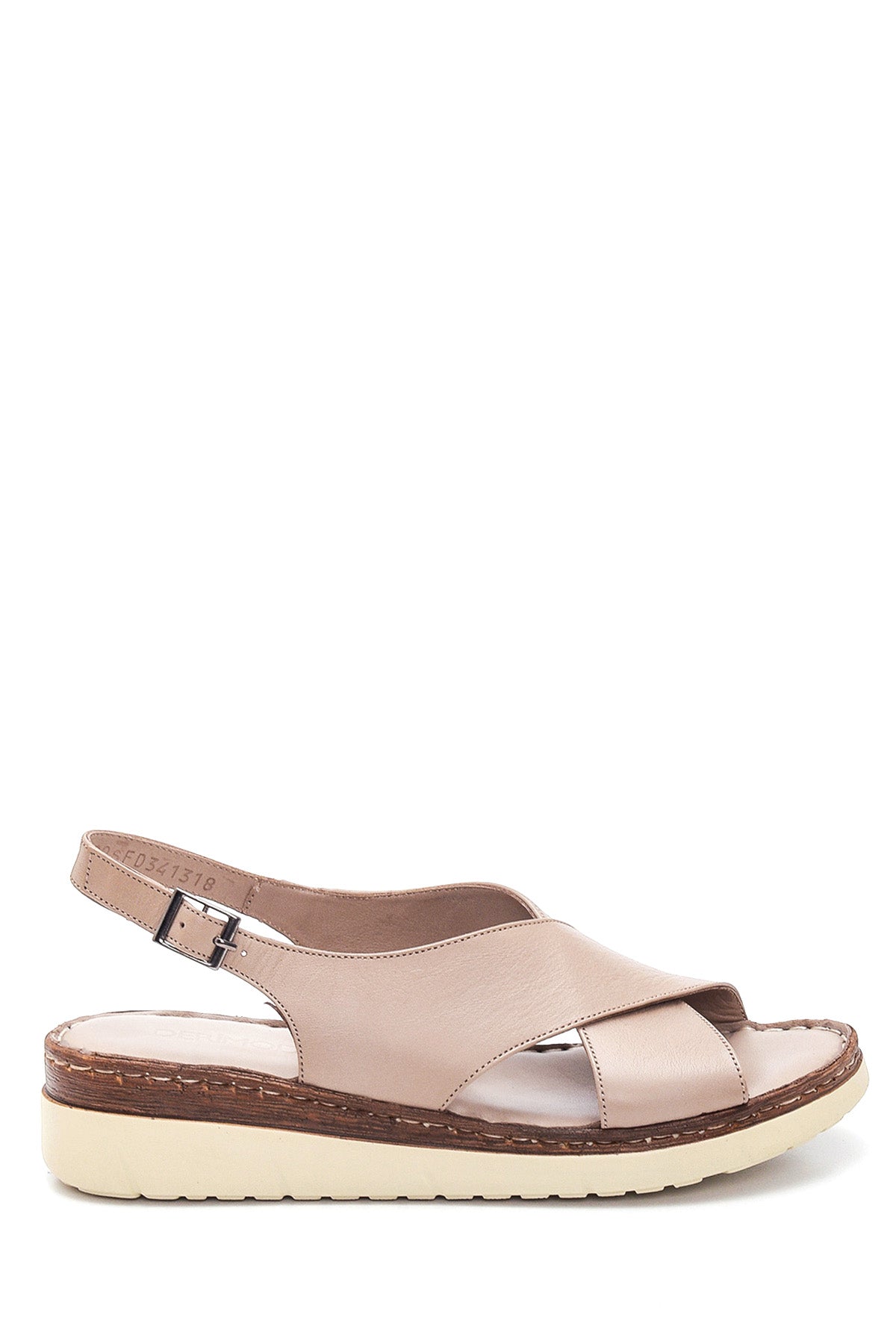 Women's Mink Leather Comfort Sandals 22SFD341318 | Derimod