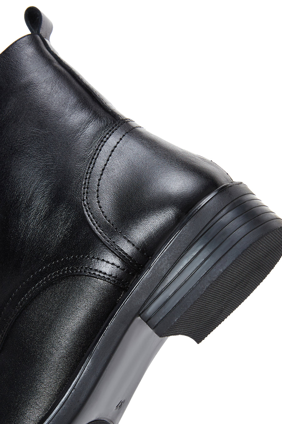 Woman Black Lace-Up Zipper Detail Leather Postal Boots