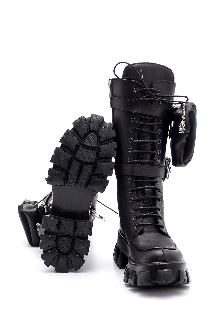 Women's Leather Bag Detailed Boots
