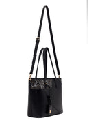 Woman Black Long-Strap Printed Classic Shoulder Bag | Derimod