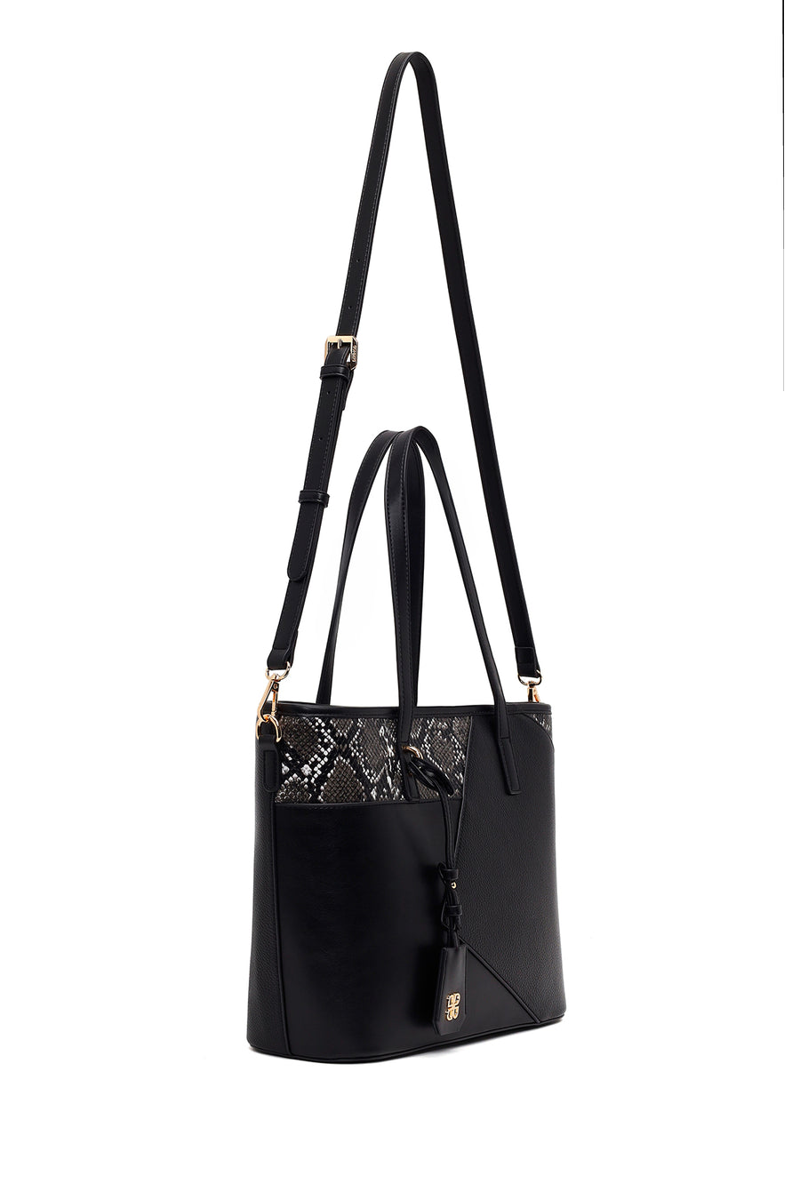 Woman Black Long-Strap Printed Classic Shoulder Bag