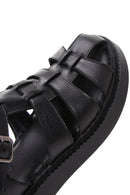 Women's Black Ankle Strap Leather Comfort Sandals | Derimod