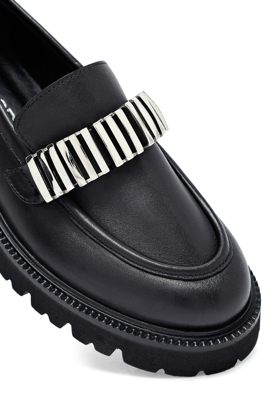 Woman Black Accessory Leather Masculine Loafer