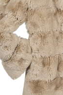 Pinzolo Woman White Belted Teddy Coat | Derimod