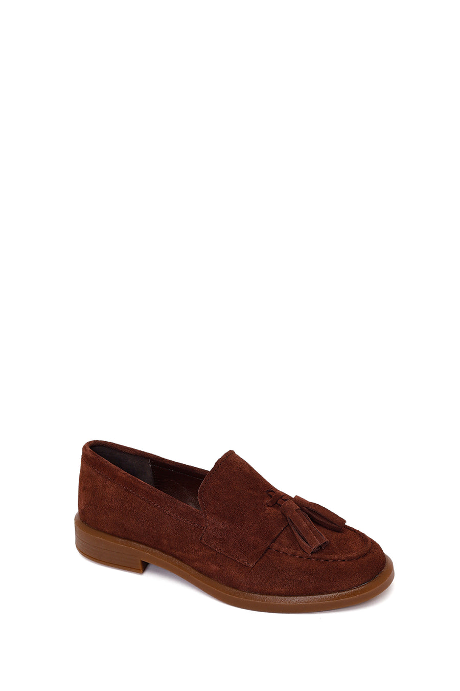 Woman Brown Tasselled Suede Loafer