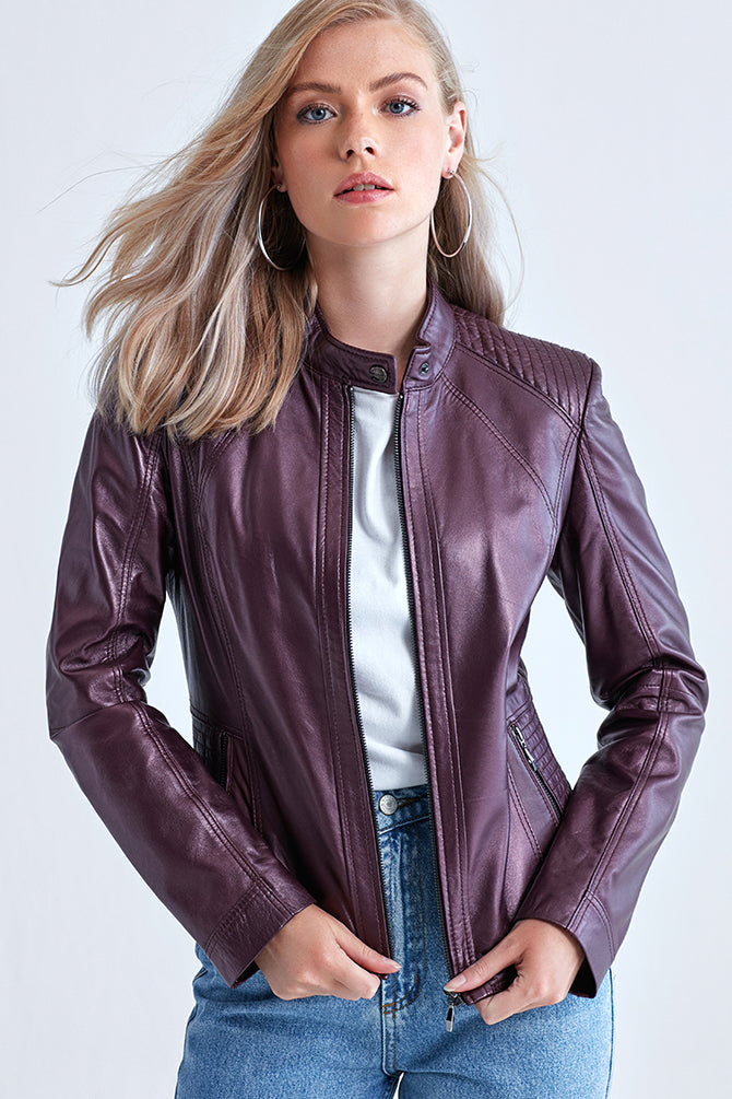 Norma Women's Leather Jacket 18SGE5125PR | Derimod