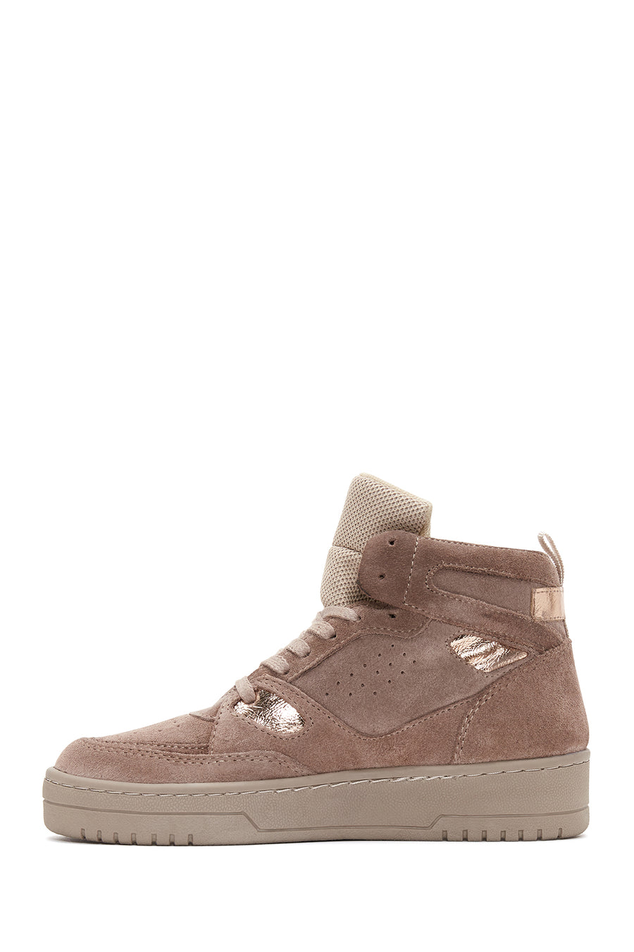Kadın Vizon Süet Deri Bilekli Sneaker