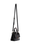 Woman Black Long-Handled Shoulder Bag with Accessory | Derimod