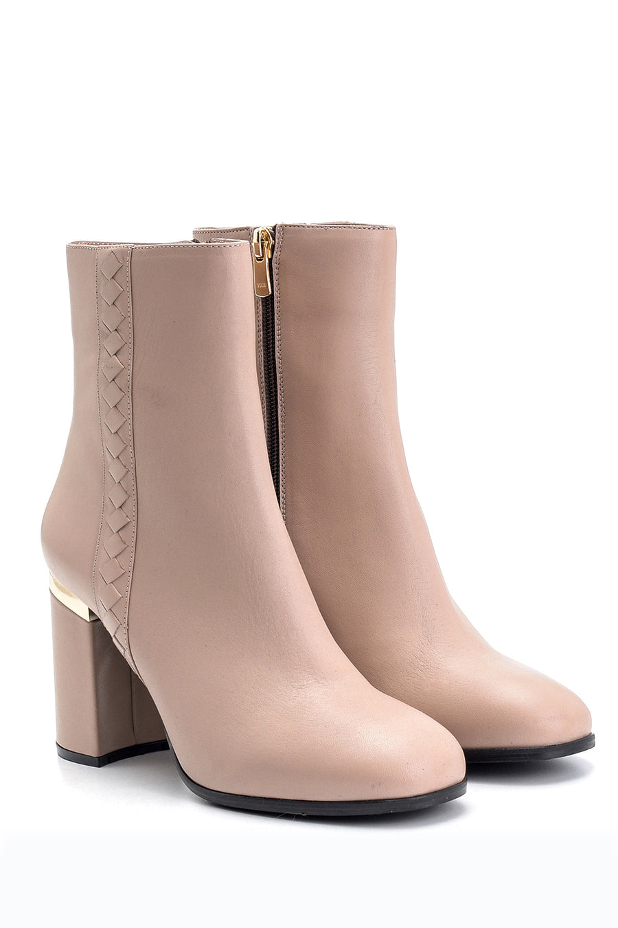 Women's Detailed Heeled Leather Boots
