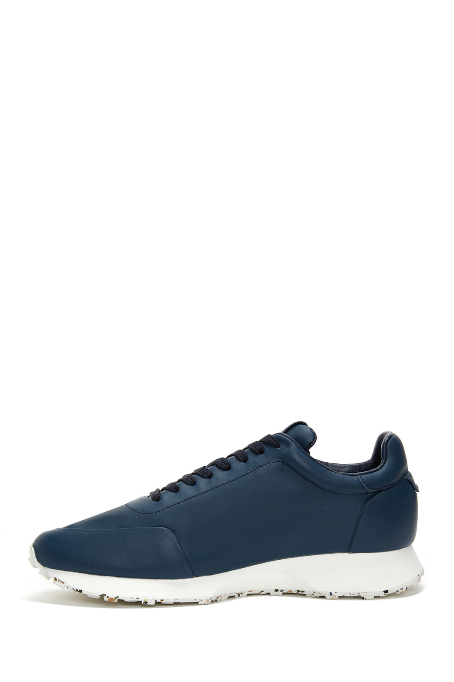 Erkek Lacivert Deri Sneaker