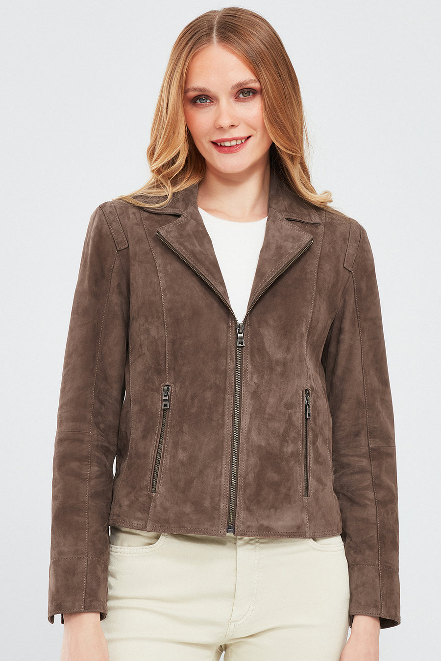 Lara Women's Mink Suede Leather Jacket