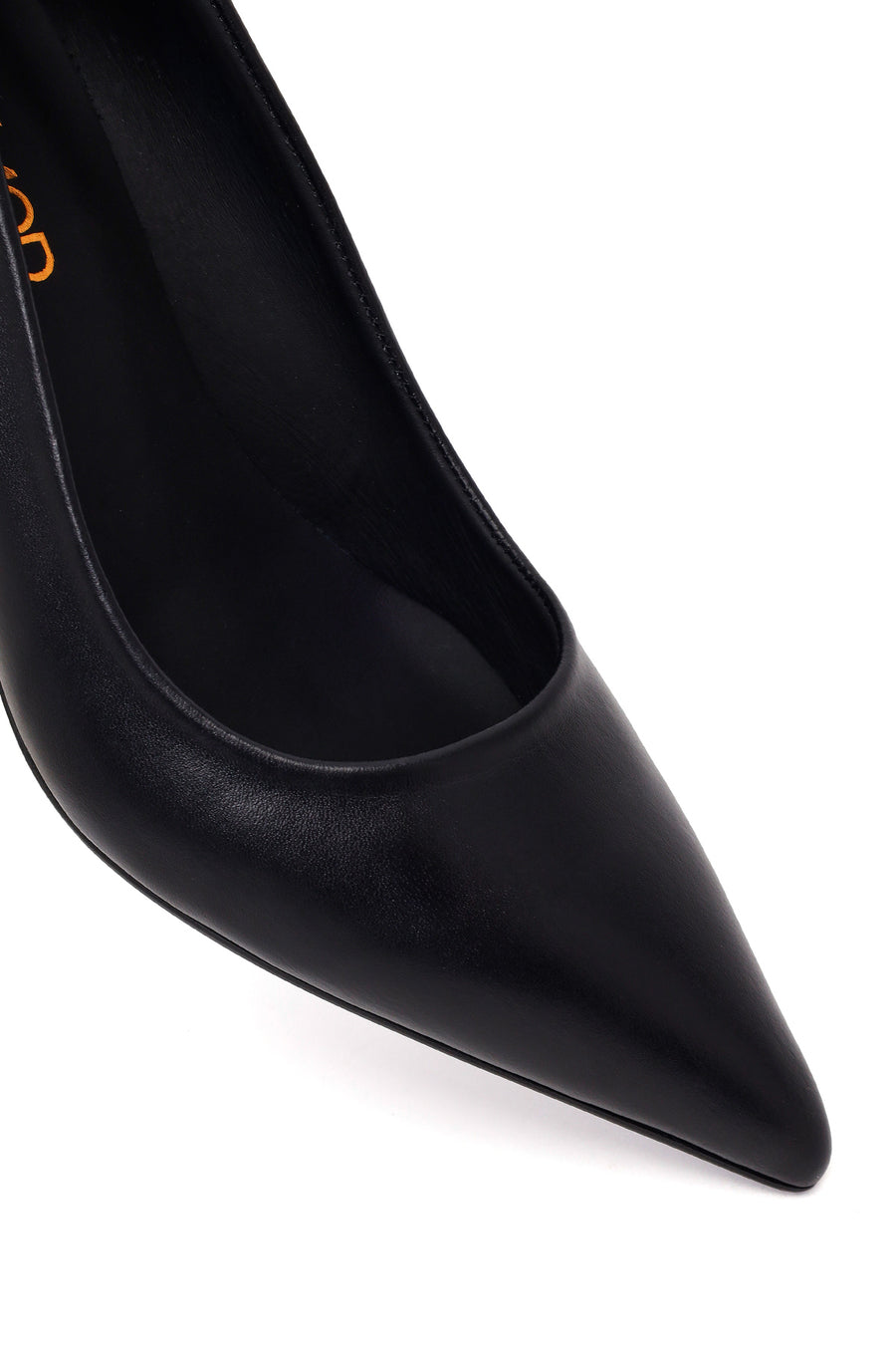 Woman Black Thin-Heeled Leather Stiletto