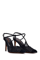 Woman Black Ankle-Buckle High Slim-Heel Leather Shoes | Derimod
