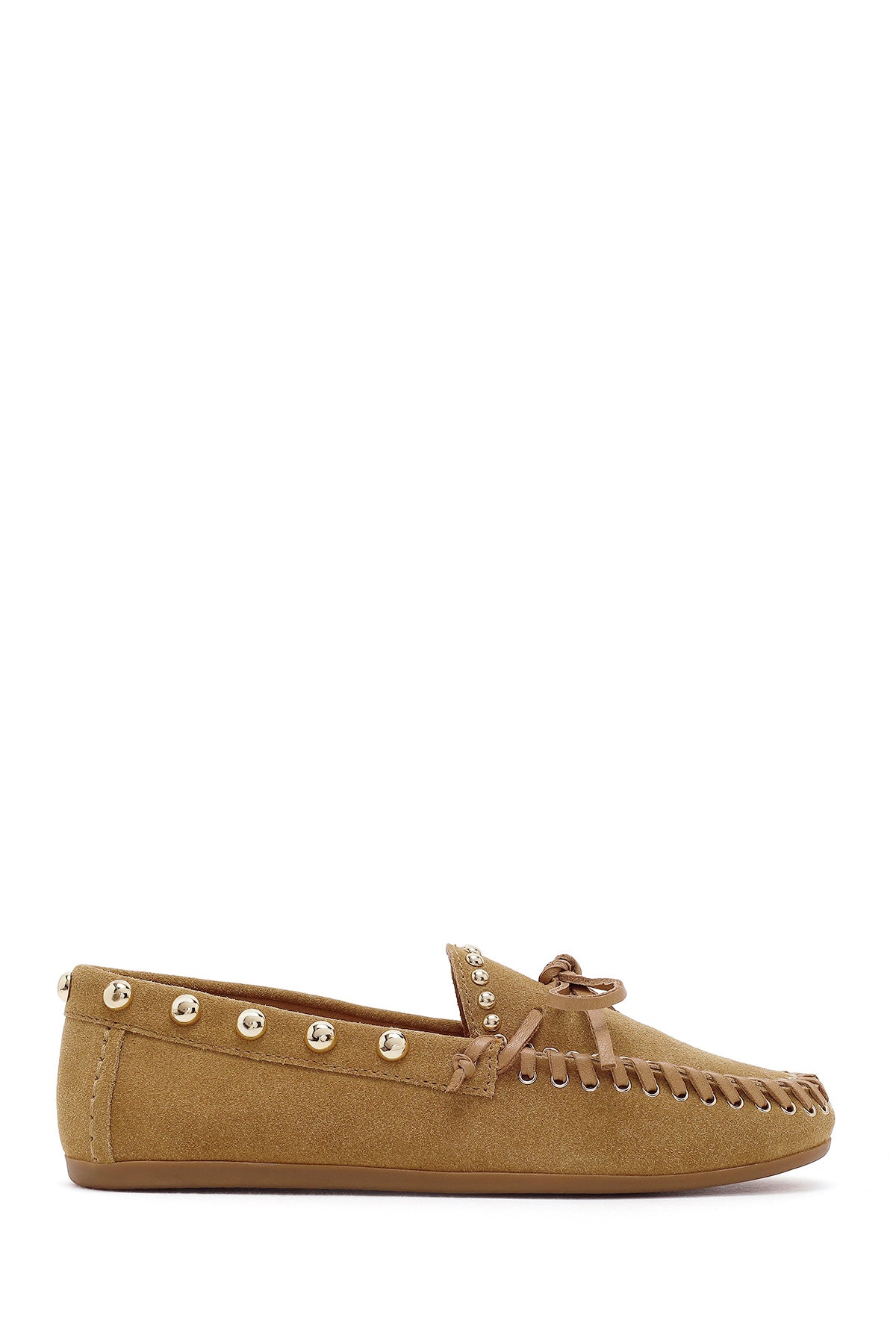 Kadın Bej Süet Deri Loafer 26PFD552410 | Derimod