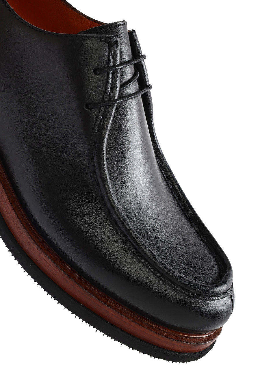 Male Black Lace-up Leather Casual Shoes