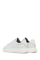 Men's White Lace-Up Thick-Soled Leather Sneaker | Derimod