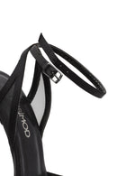 Women's Black Ankle Buckle High Thin Heel Sandals | Derimod