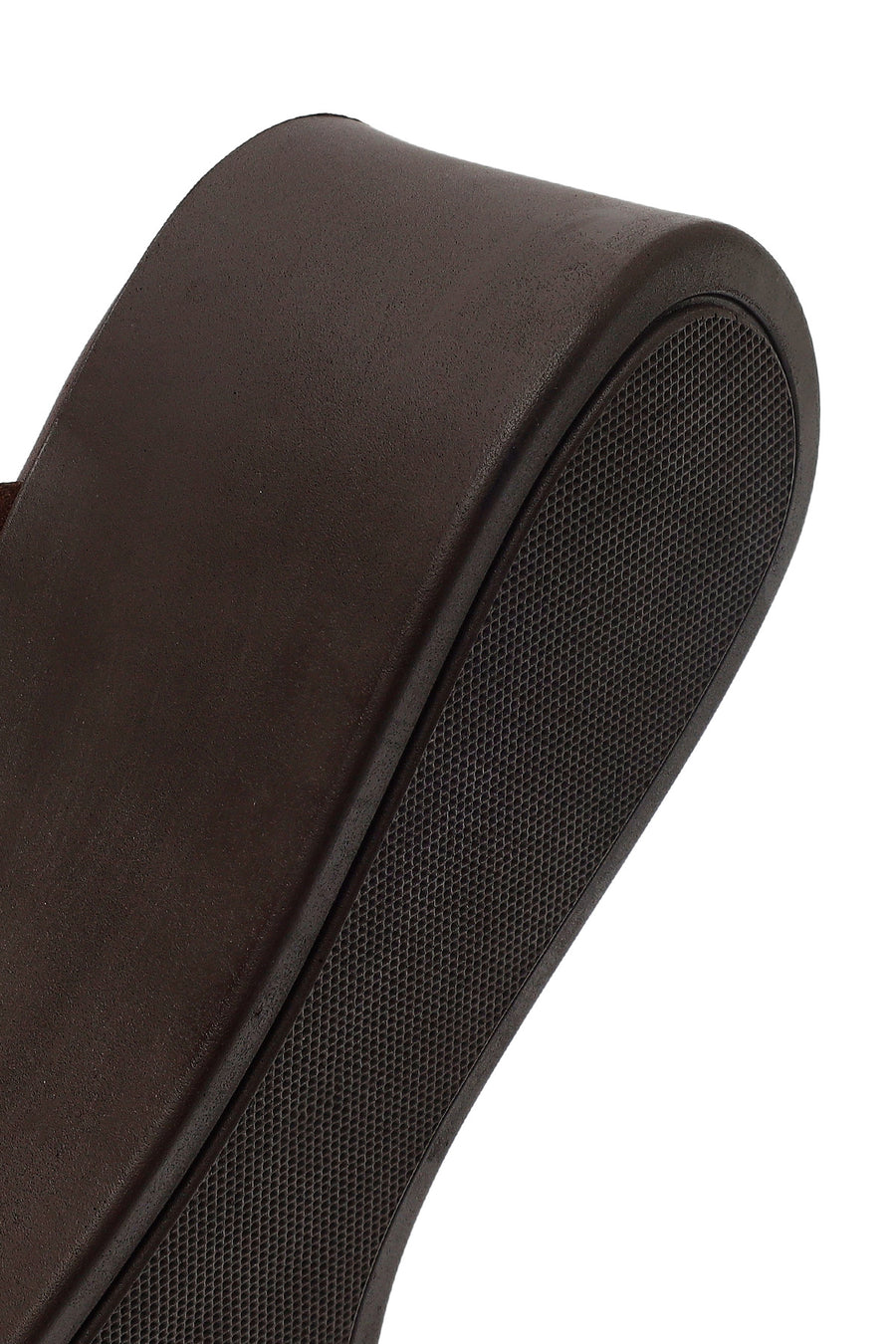 Women's Brown Thick-Soled Suede Leather Slippers