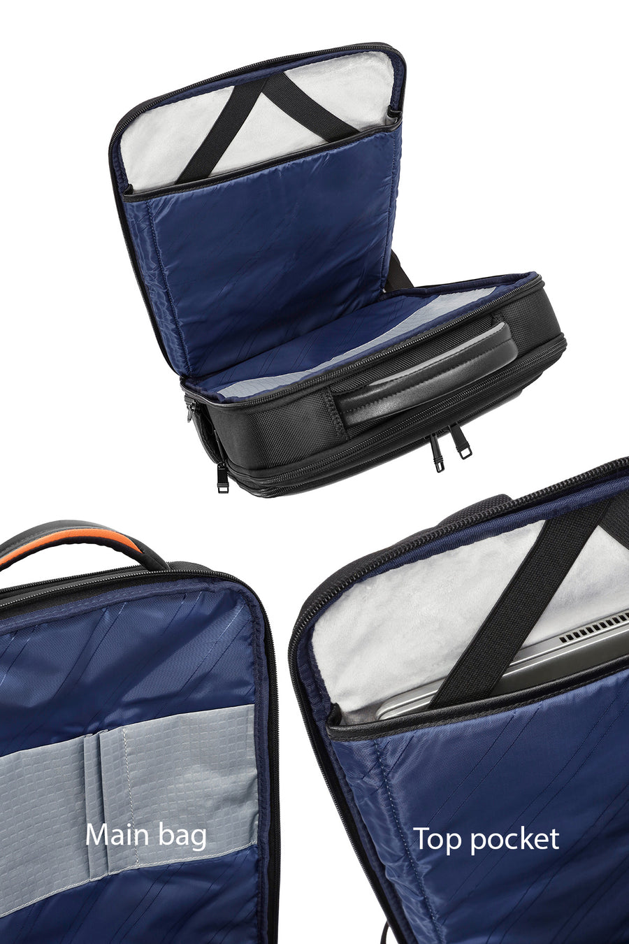 D-Pack Unisex Black Fabric Backpack