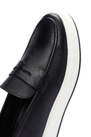 Men's Black Leather Thick Soled Sports Loafer | Derimod