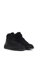 Male Black Lace-Up Thick-Soled Nubuck Leather Sports Boots | Derimod