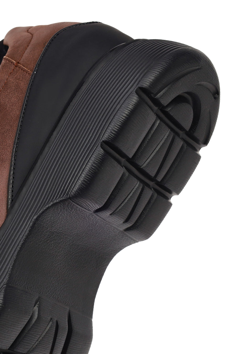 Men's Brown Lace-Up Thick Sole Leather Casual Shoes