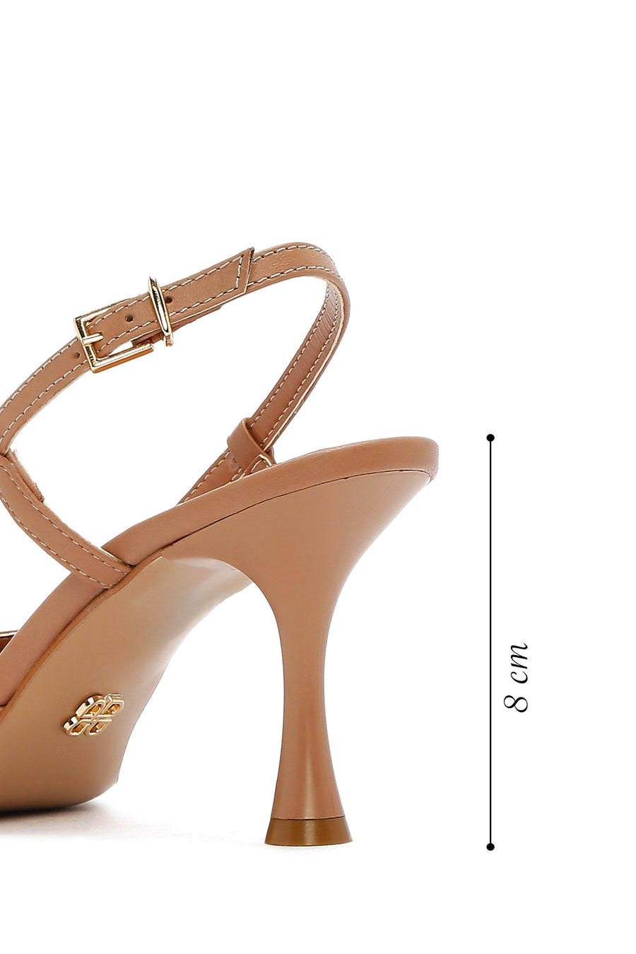 Women's Pink Open-Back Heeled Leather Shoes