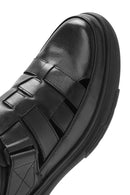 Men's Black Leather Casual Sandals | Derimod