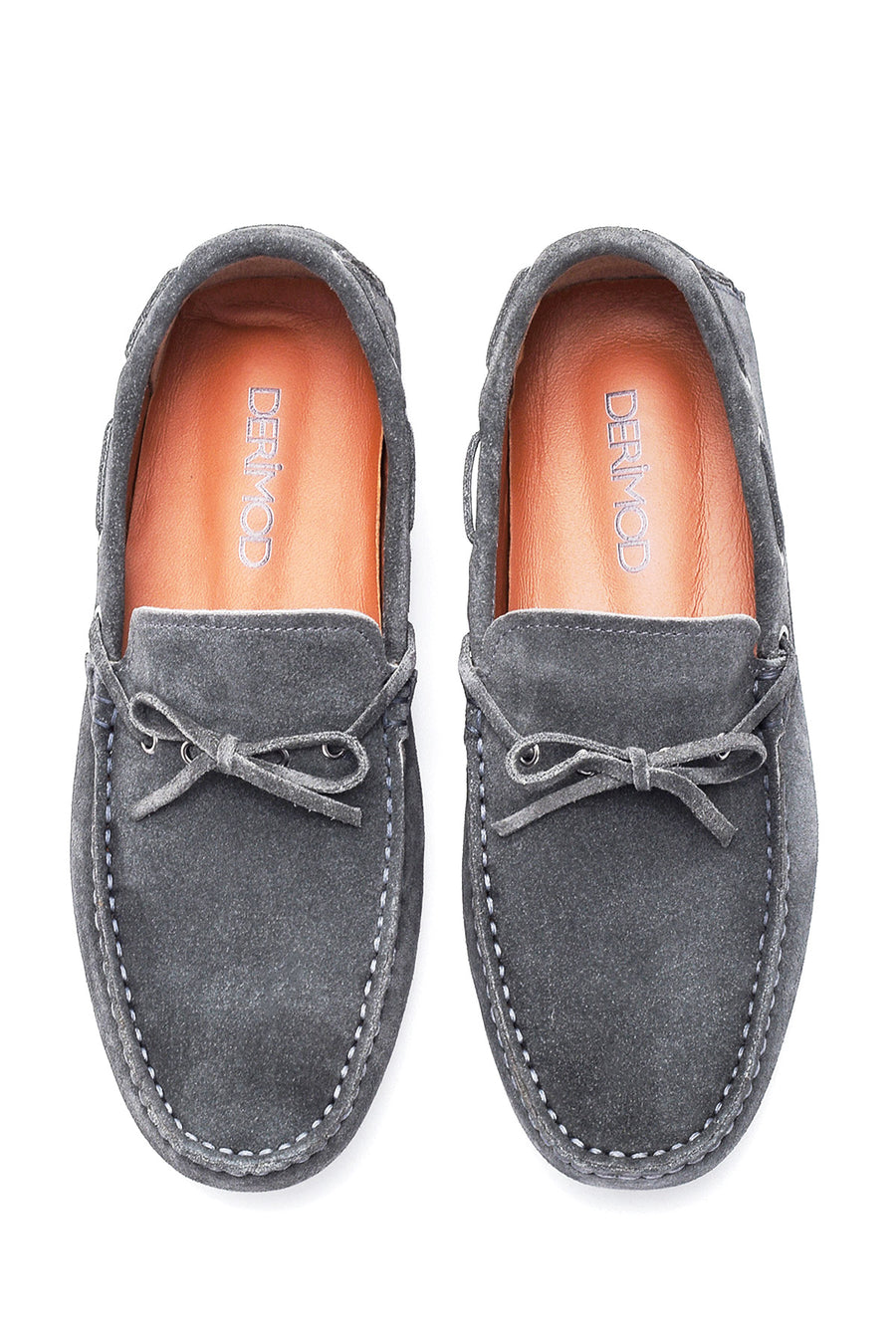 Erkek Gri Süet Deri Casual Loafer