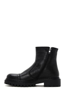 Men's Black Zippered Leather Casual Boots | Derimod