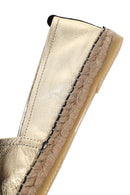 Women's Gold Metallic Mesh Sole Espadrille | Derimod