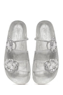 Women's Transparent Double Buckle Stone-Embellished Slippers | Derimod