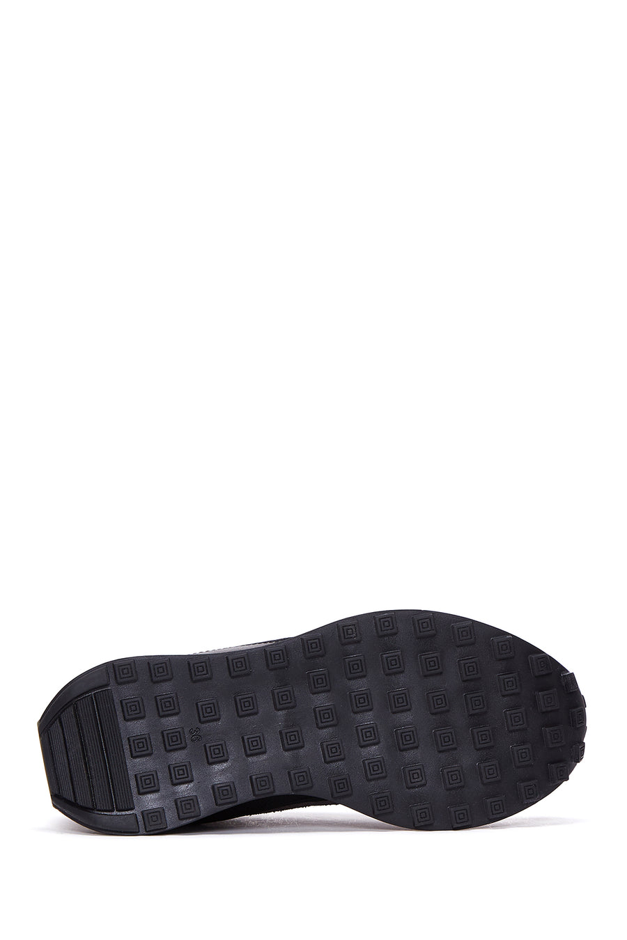 Women's Black Suede Detailed Leather Sneaker