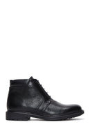 Men's Black Leather Zippered Casual Boots | Derimod