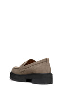 Geox Women's Mink Spherica Ec7 Suede Leather Masculine Loafer | Derimod