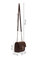 Woman Brown Printed Crossbody Bag with Chain Strap | Derimod