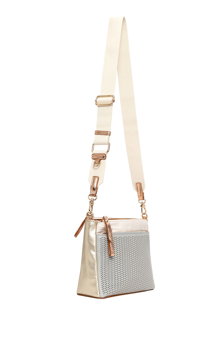 Woman Blue Long-Strap Crossbody Bag