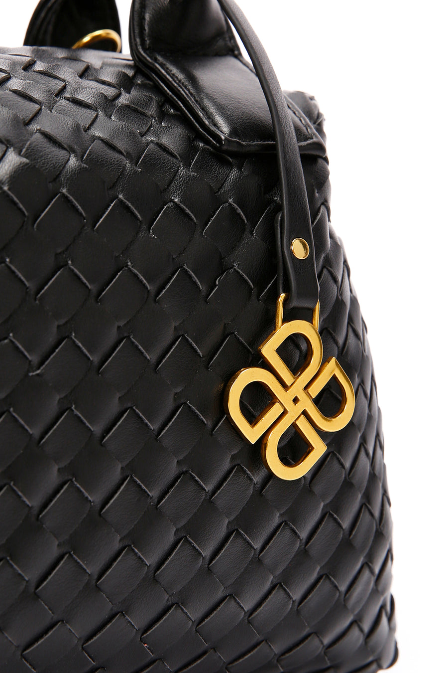 Women's Black Long Strap Knitted Shoulder Bag