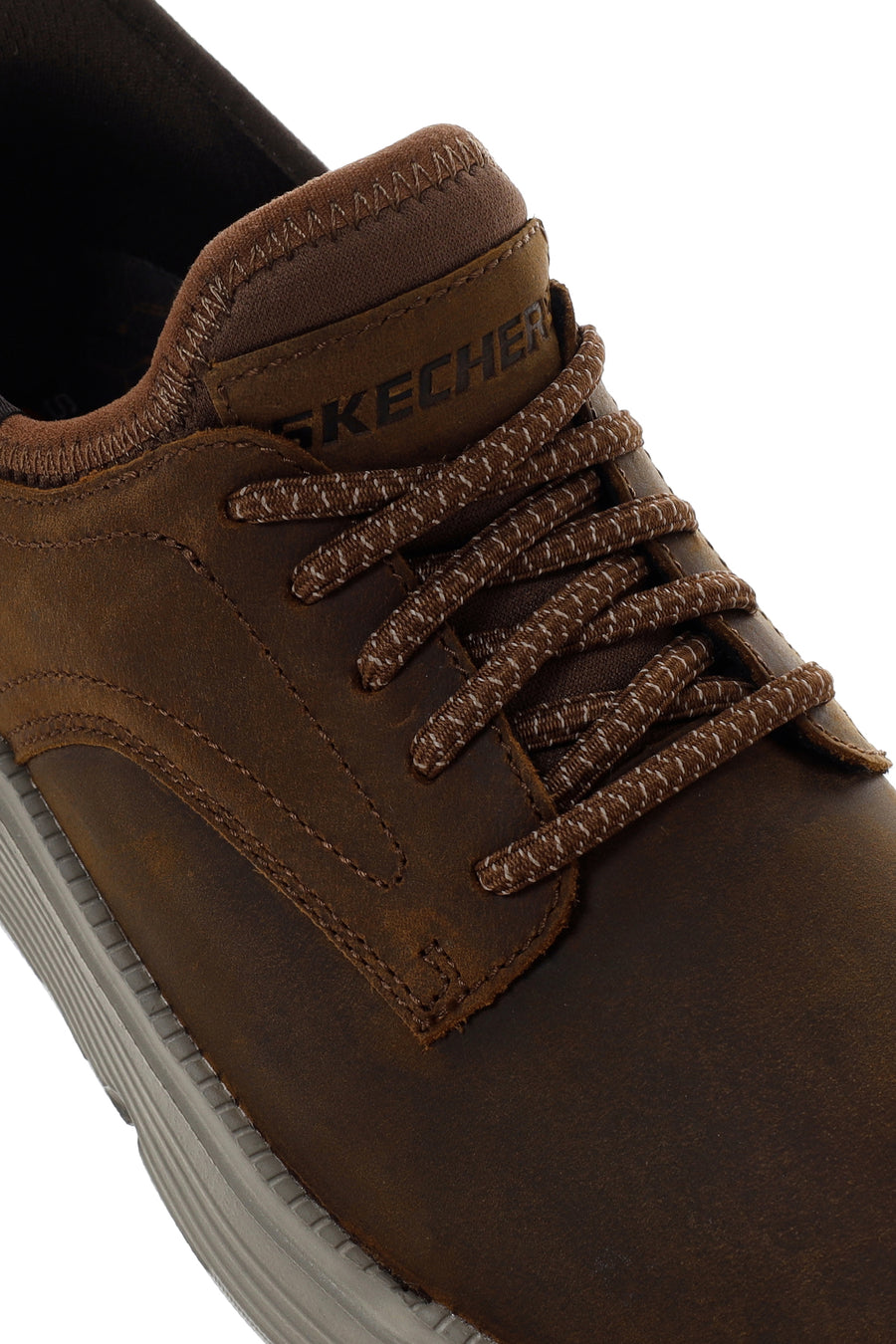 Skechers Men's Brown Garza Gervin Leather Sneaker