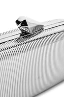 Woman Silver Long-Strap Metallic Mini Clutch Evening Bag | Derimod