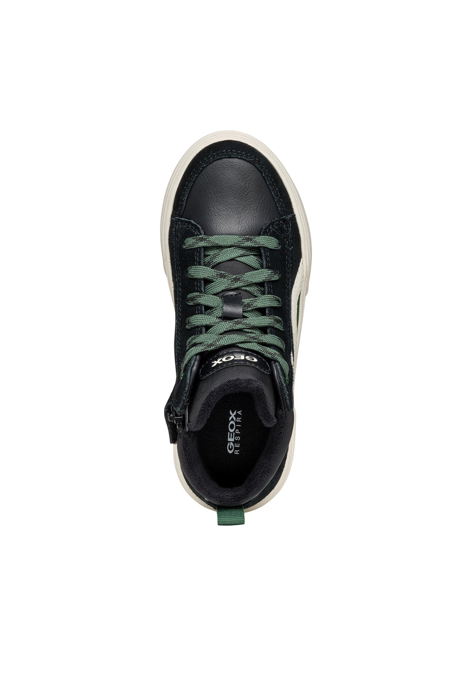 Geox Boy Green Weemble Lace-Up Zipper Detailed Ankle Sneaker