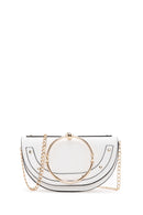 Women's White Long Chain Strap Mini Evening Clutch Bag | Derimod