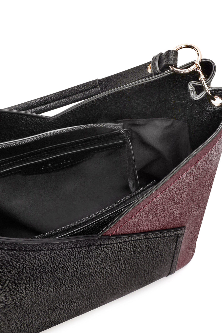 Women's Black Short and Long Strap Shoulder Bag