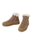 Woman Mink Zip Closure Thick-Soled Suede Teddy Boots | Derimod
