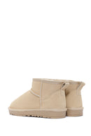 Women's Cream Short Suede Boots | Derimod