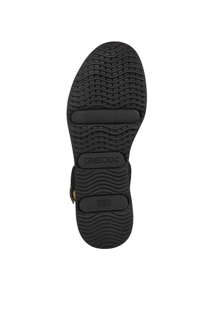 Geox Women's Black D Gardenia C - Goat Suede Ankle Buckle Thick Soled Leather Sandals