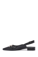 Women's Black Backless Buckle Ballet Flats | Derimod