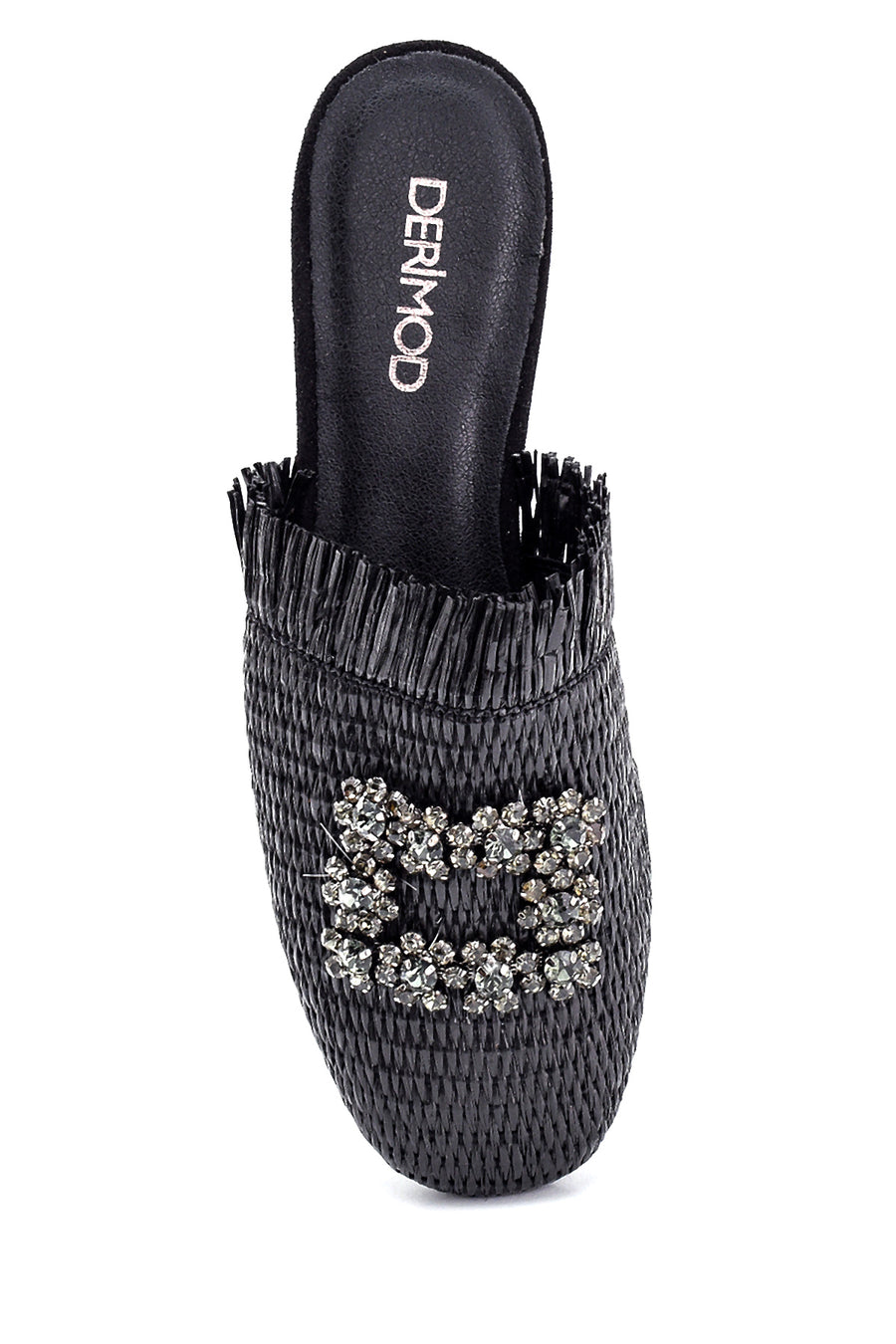 Women's Stone Detailed Straw Slippers